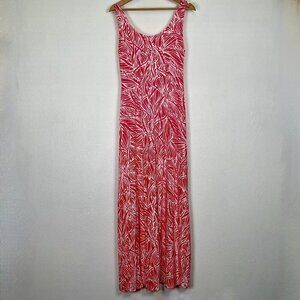 Zen-Knits Size Small Hot Pink Stretch Patterned Maxi Dress